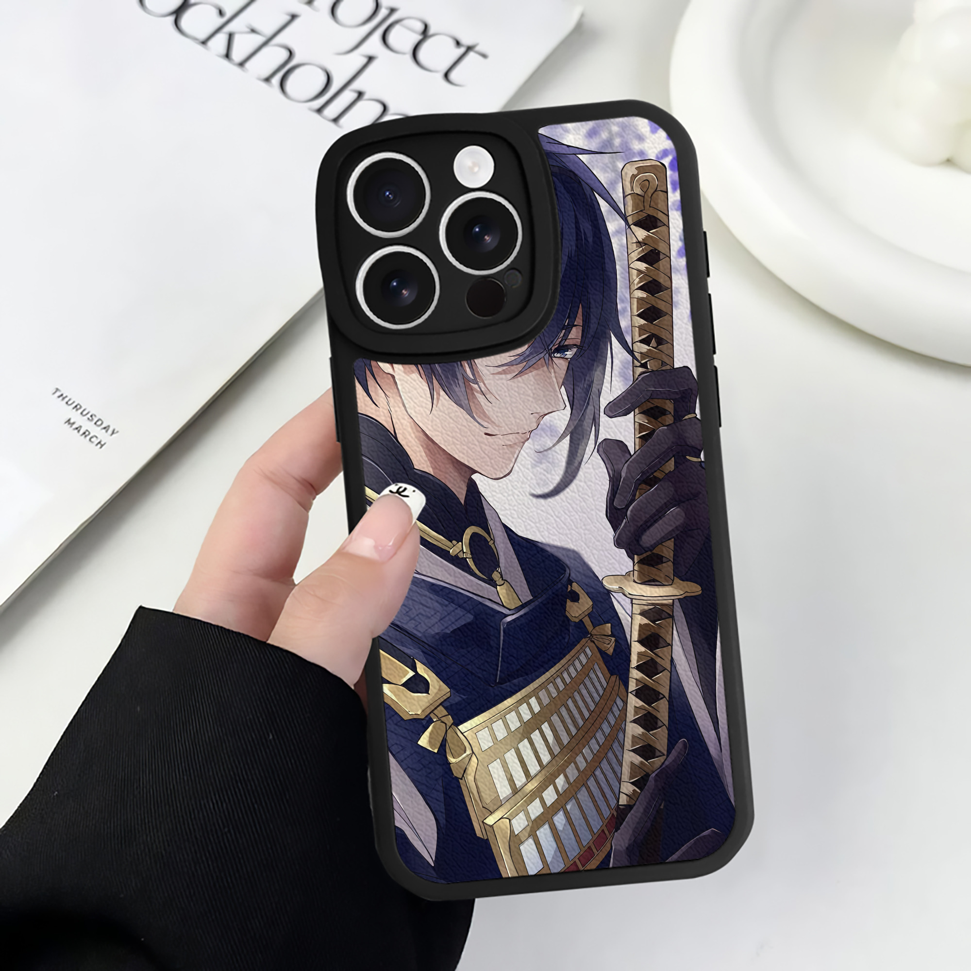 （画像用） 刀剣乱舞 Touken Ranbu 【iPhone 16シリーズ対応】シリコンスマホケース（レザー調） 材質：シリコン